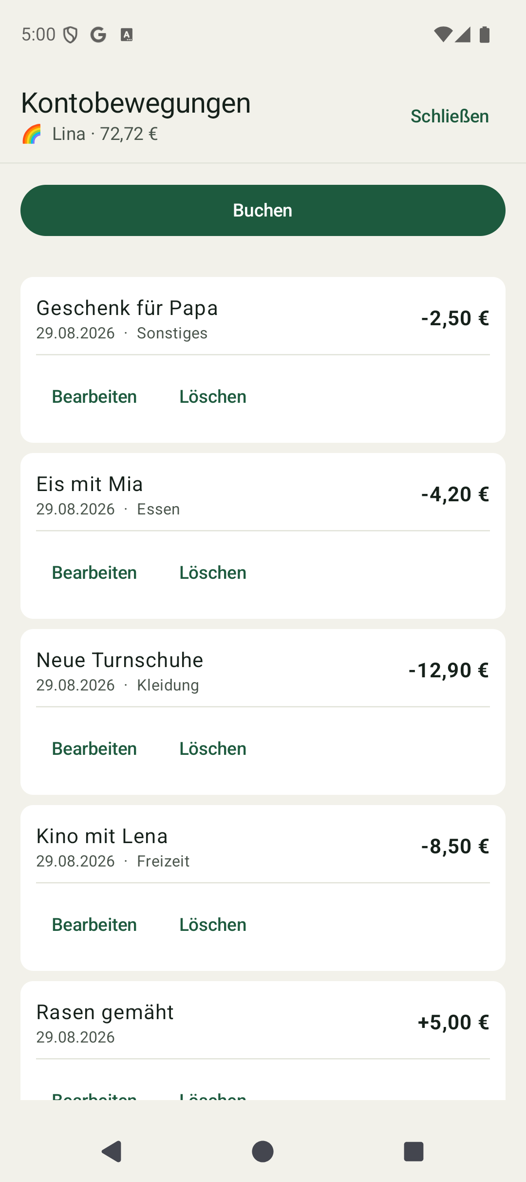Kontoauszug