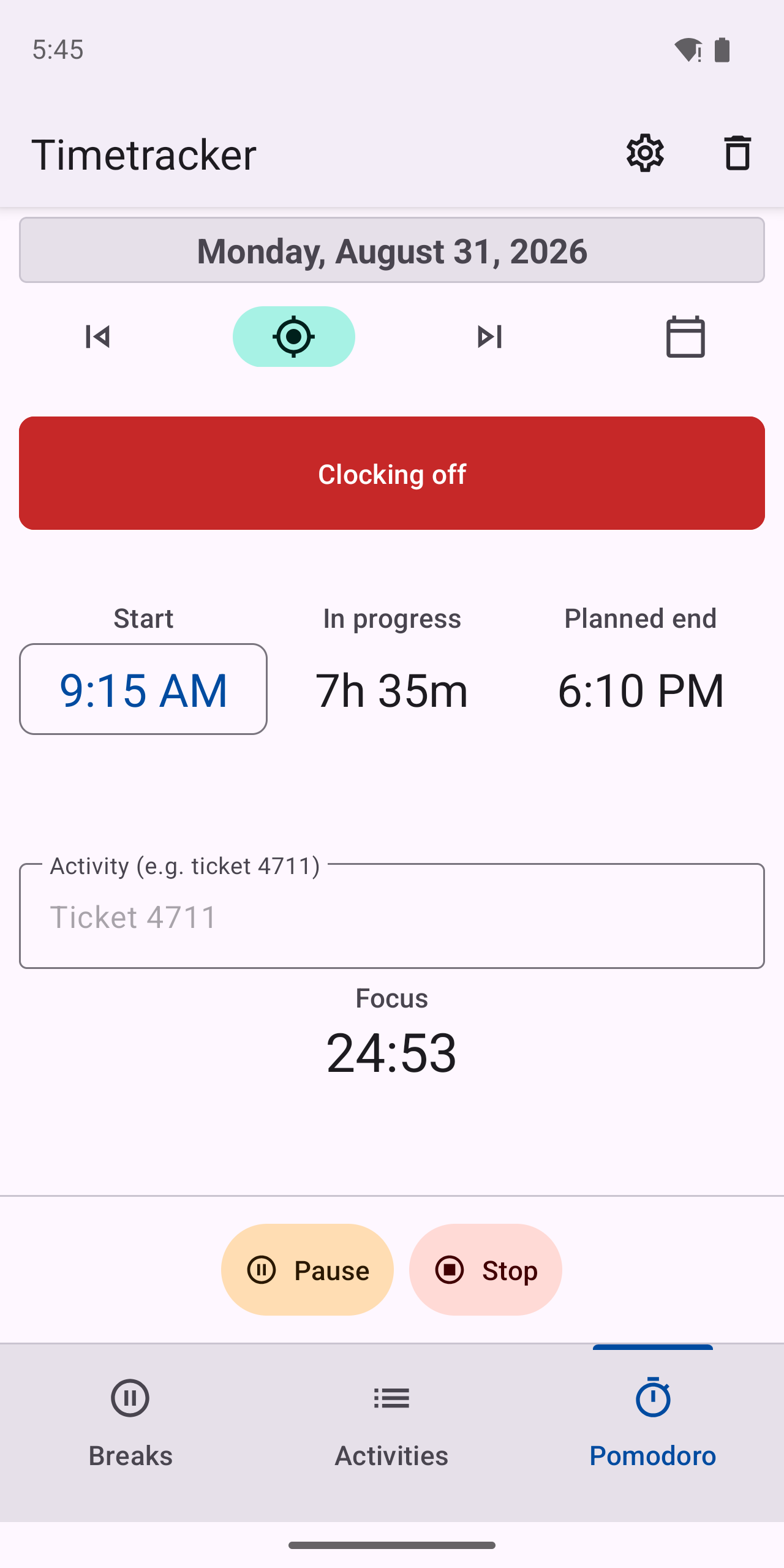 Pomodoro timer