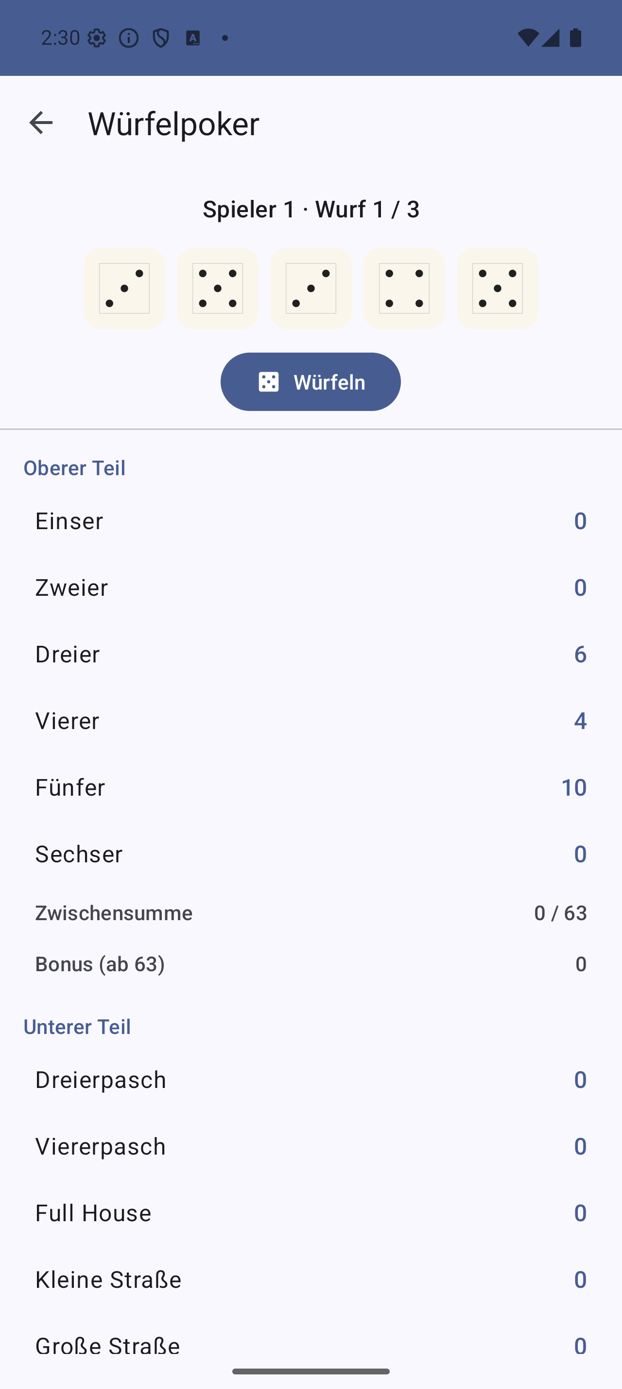 Würfelpoker